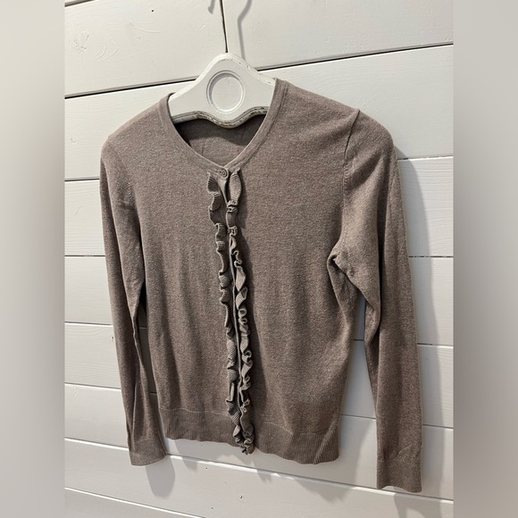 🤎Banana Republic Ruffle Trim Cardigan - Size S🤎 - Picture 6 of 8
